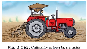  This image shows that the tractor is pulling a iron horizontal beam which is attched u hook